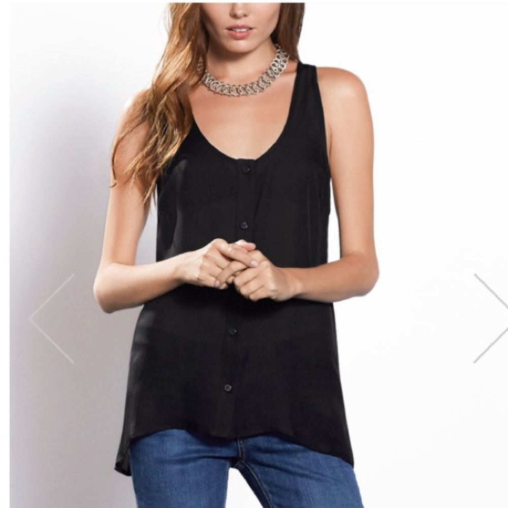 Stylesaint 100% Silk georgette slate grey tank